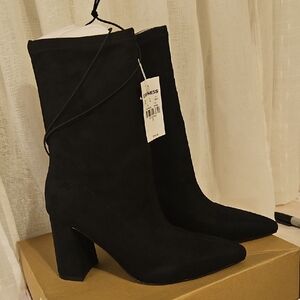 Express Black Heeled Boots